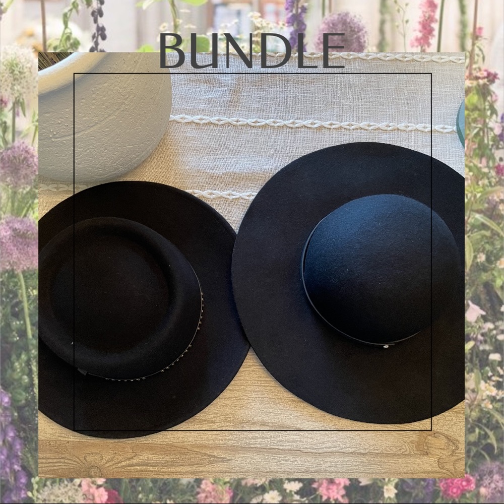 Black Panama & Floppy hat BUNDLE - 2